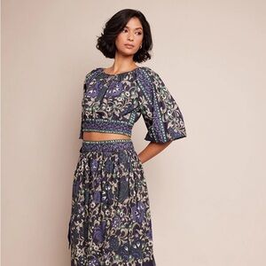 🔥 NWT Cara Cara Benny Top – Blue Bogata Scarf Print – XS